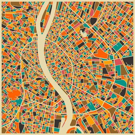 Budapest Map Art Print By Jazzberry Blue Society6 Map Art Colorful