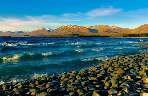 Lake Tekaponew Zealandmountainsskyclouds Free Image From