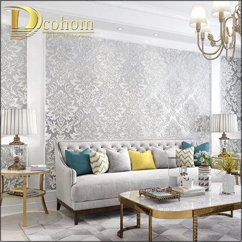 Living Room Ideas With Grey Wallpaper Living Room Home Decorating