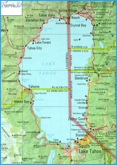 Things to do in lake tahoe (california). South Lake Tahoe Map - TravelsFinders.Com