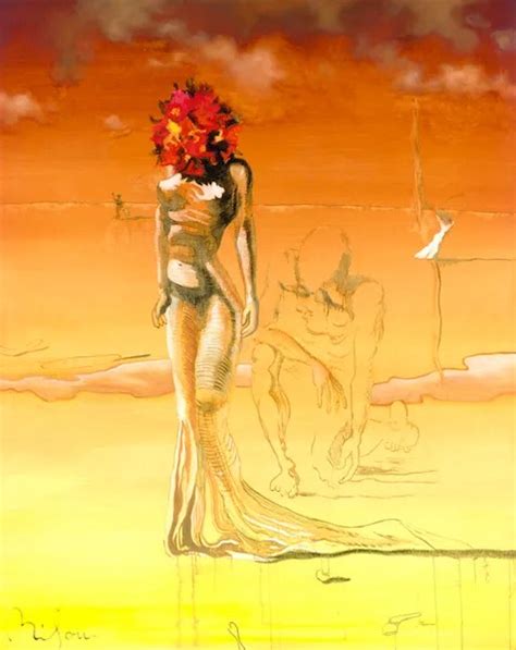 Milou Woman With Flower Head Dali Surrealist