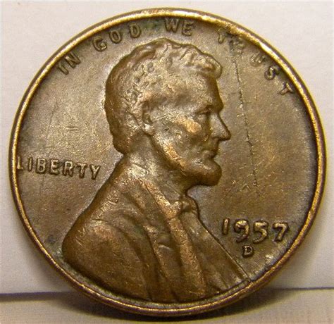 1957 D Lincoln Wheat Penny What Is This Obverse Error Coin Talk