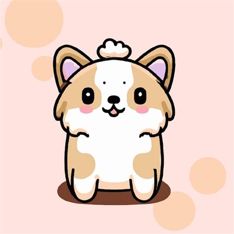 Leuke Hond Illustratie Hond Kawaii Chibi Vector Tekenstijl Hond Cartoon