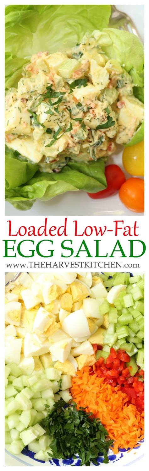 On average, 55 of these calories (and 4.5 gm of fat) come from the yolk. Loaded Low Fat Egg Salad | Recipe | Egg salad, Veggies and Fat