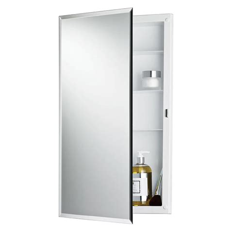 Both serve their purpose as medicine cabinets and have individual appeal. Jensen Builder 16-in x 26-in Recessed Frameless Mirrored ...