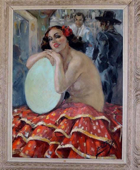 Art Deco Painting Of Spanish Dancer By Yves Diey