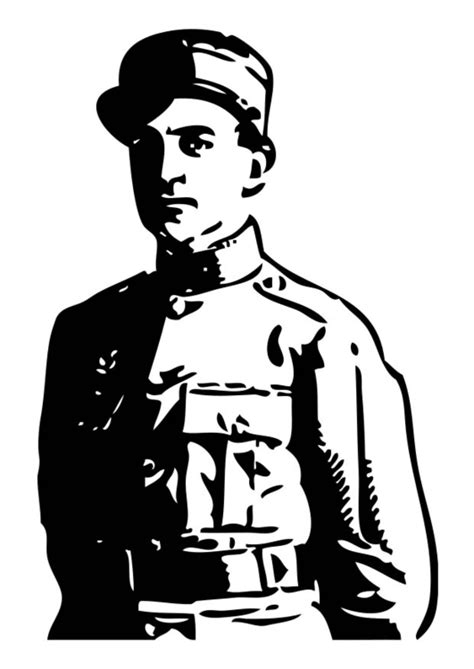 Kleurplaat WOI officier Afb 17424.
