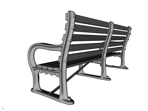 park bench 3d model