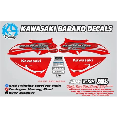 Kawasaki Barako 2 Red Stock Sticker Decals Lazada Ph