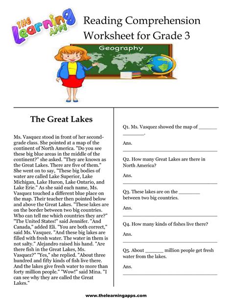 3 Grade Reading Comprehension Worksheet