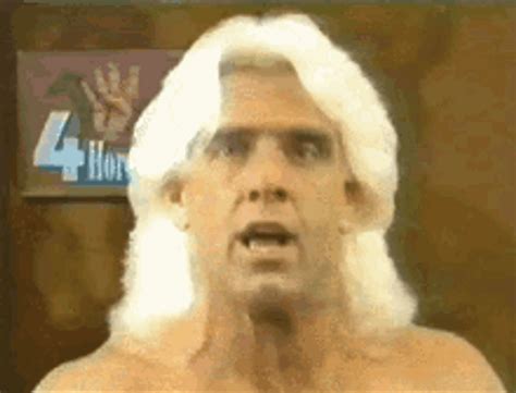 Wrestler Ric Flair Woo Reaction With Hand 