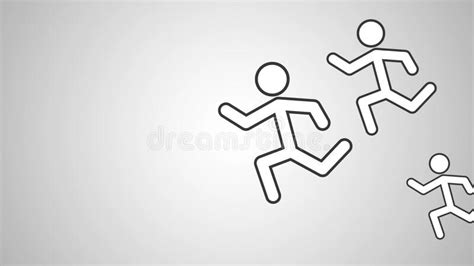 Pictogram Man Running With Arms Outstretched Stock Footage Video Of