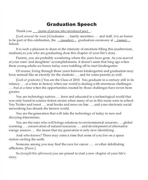 Graduation Speech 8 Examples Format Sample Examples