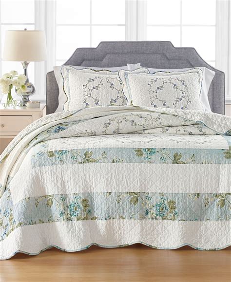 Martha Stewart Collection Closeout Quilted Embroidered Floral Twin