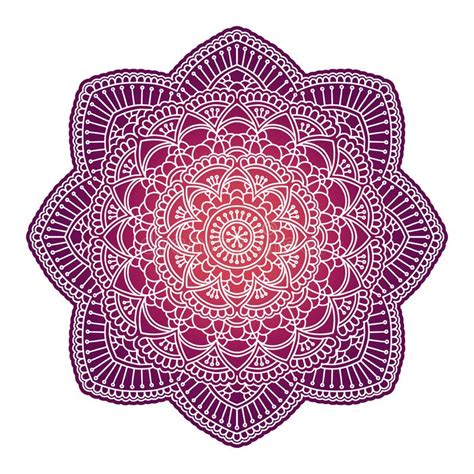 Gradient Mandala Circle Ethnic Ornament Hand Drawn Traditional Indian