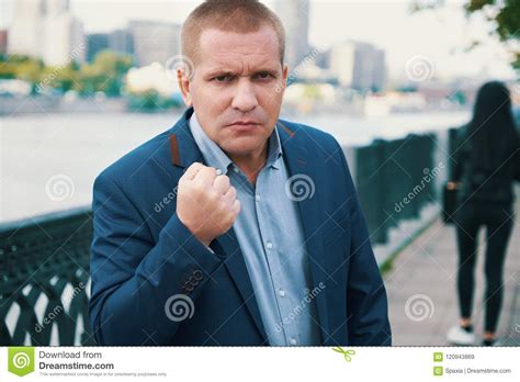 Angry Businessman Threaten With A Fist Stock Image - Image of office ...