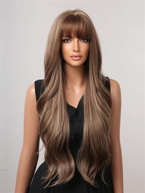 Long Curly Synthetic Wig With Bangs Shein Uk