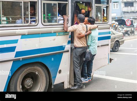 Sri Lankan Bus Passengers Jammed Into Doorway Entrance Of Single Decker Hot Sex Picture