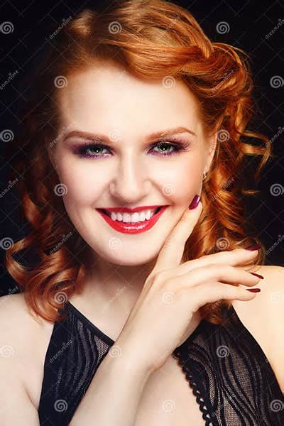 vintage redhead stock image image of girl allure femininity 19228215