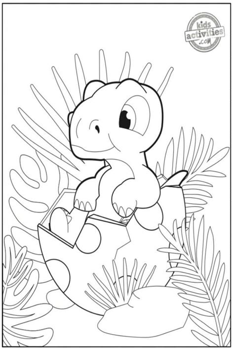 Free Adorable Baby Dinosaur Coloring Page For Kids Kids Activities
