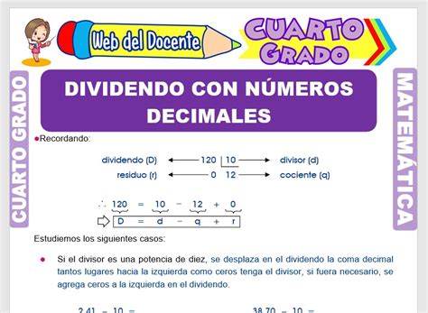 Division De Decimales Fichas De Matematicas Numeros Decimales Images
