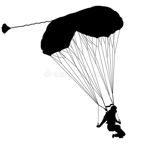 Les Silhouettes De Parachutiste Parachutant Une Illustration De Vecteur