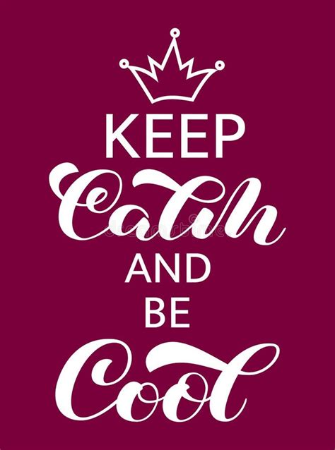 Keep Calm And Be Cool Lettering Quote For Banner Vector Illustration