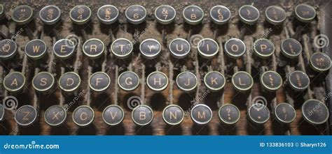 A Dusty Antique Qwerty Typewriter Keyboard Stock Image Image Of