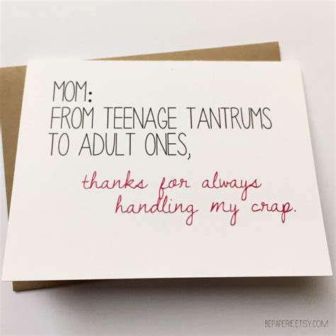 Well, if your mother is a big fan of black then make a birthday card on a black sheet and make some tini tiny drawings and write a sweet message for her on it, and you are done. Mom Card Funny Card for Mom Mom Birthday Card Funny