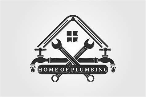 Plumbing Logo Vintage Vector Design Afbeelding Door Uzumakyfaradita
