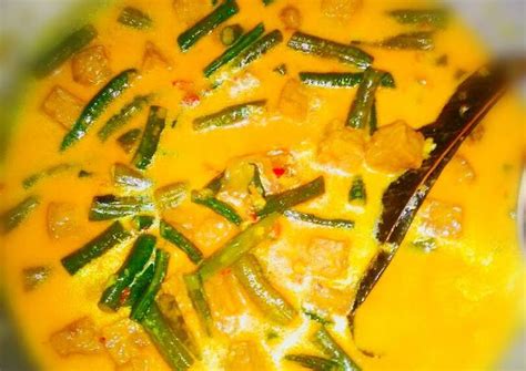 Tuangkan santan kental, aduk merata secara berkala sembari menunggu kuah mendidih. Resep Sayur Lodeh Tempe Kacang Panjang - Resep Masakan ...