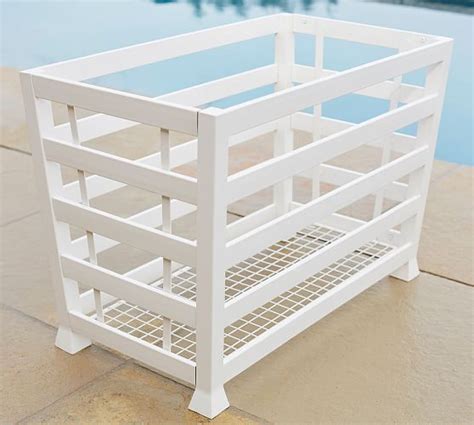 You can also lie down in a floating water hammock to refresh yourself on a hot humid day. Malibu Pool Accessory Storage Bin | Pool furniture, Pool ...