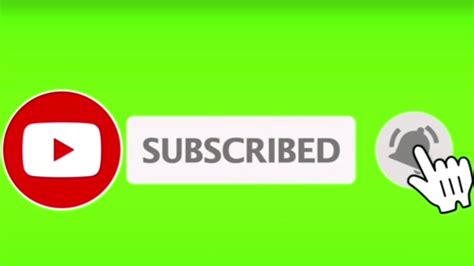 Green Screen Subscribe Button With Bell Icon