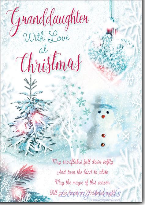Granddaughter With Love At Christmas Greeting Cards By Loving Words