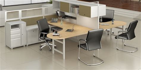 This desk has 2 pedestals. The Office Leader. PEBLO Cluster of 2 Person, Contemporary ...