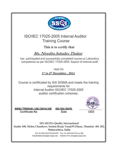 Internal Auditor Training Deming Certification Services Pvt Ltd