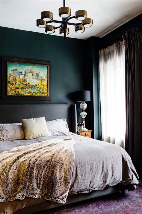 Dormitorio Pintado Con Colores Oscuros Dark Bedroom Walls Wall Decor