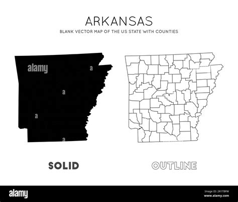 Arkansas Map Blank Vector Map Of The Us State With Counties Borders