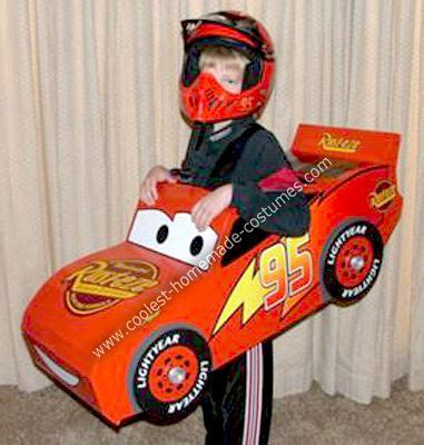 Homemade Lightning Mcqueen Race Car Costume Our Son Wanted To Be
