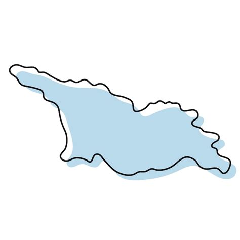 Mapa De Contorno Simple Estilizado Del Icono De Georgia Mapa De