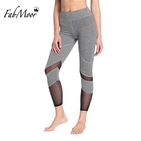 Womens Mesh Panel Yoga Pants Inner Pocket Power Workout Leggings Active Mesh Gym Tights