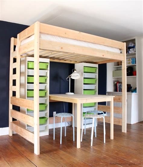 It's also designed to have roofs and a side window. DIY Loft Bed with Desk and Storage