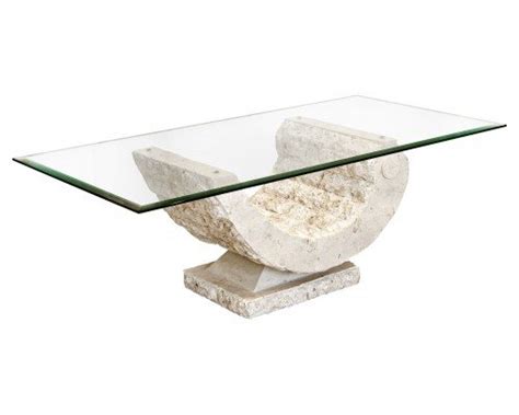 Glass table top manufactured using strong toughened glass with highly polished smooth edges. Carol Stone Coffee Table In Clear Glass Top 16909 Furniture