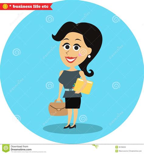 Office Girl Set Of Various Concepts Vector Illustrations