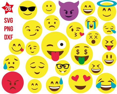 Emoji Pack Svg Emoji Png Emoji Dxf Emoji Cricut Emoji Cut File