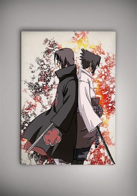 Itachi And Sasuke Naruto Anime Print Anime Poster Anime Etsy