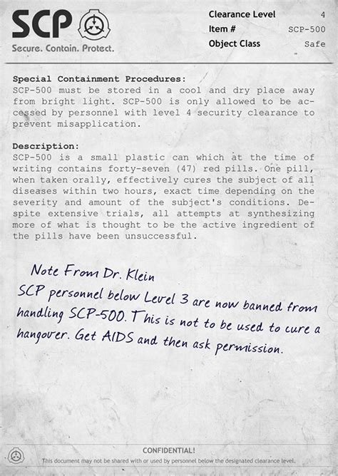 Scp Documents Official Scp Containment Breach Wiki Scp Scp 500