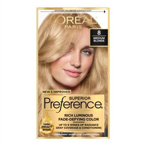 Loreal Paris Superior Preference 8 Medium Blonde Permanent Hair Color 10 Ct Frys Food Stores