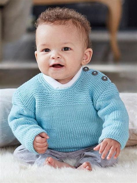Knitting Pattern For Snuggly Baby Pullover Baby Sweater With Shoulder