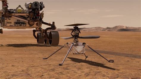 Mars Ingenuity Helicopter Deploy From Perseverance Rover Youtube